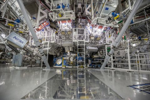 Image of the target chamber at the National Ignition Facility. (Courtesy of LLNL) 