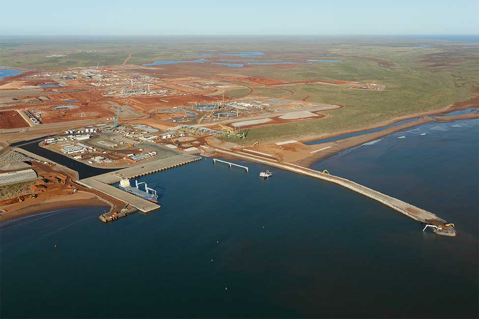 Wheatstone project site, during construction