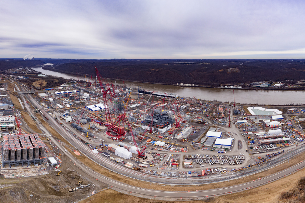 Aerial shot of the Pennsylvania Chemicals project construction site
