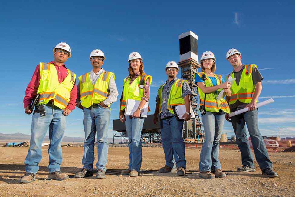 A group of the project’s engineers