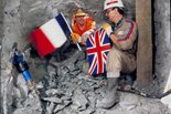 Workers breakthrough to connect the French and English sides 