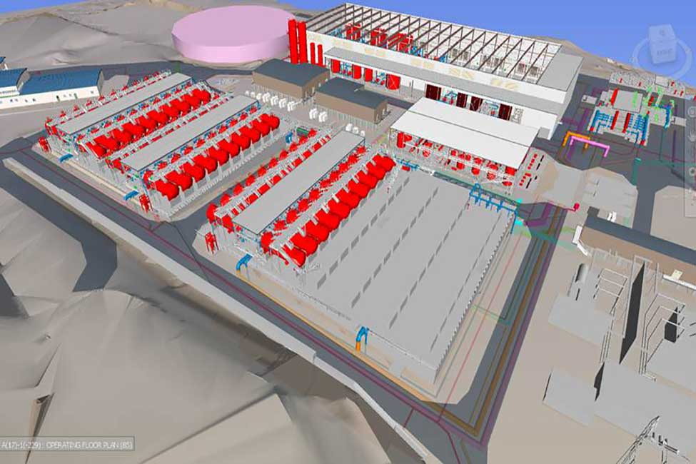 A rendering of EWS using CAD software