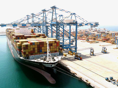 Cargo Ship at Khalifa Port