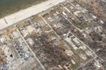 An aerial view of some of the damage caused by Hurricane Katrina 