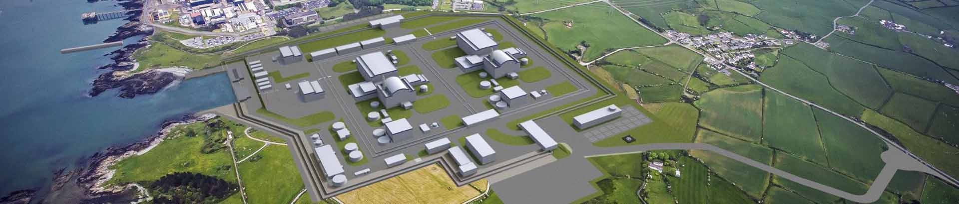 A rendering of the nuclear plant’s site