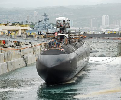 A submarine dry dock at Pearl Harbor Naval Shipyard - US Navy photo