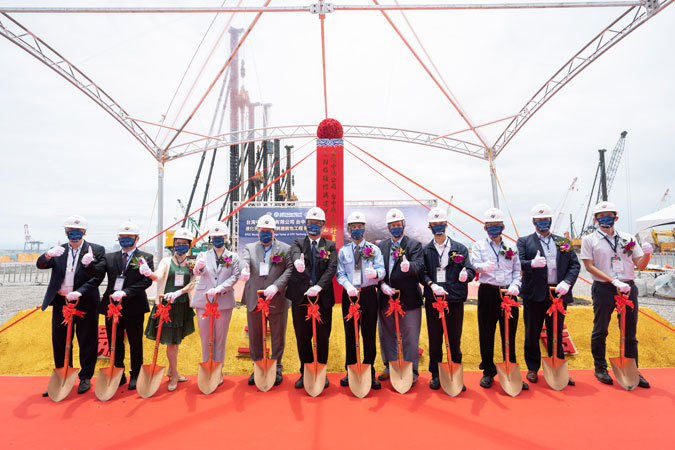 Groundbreaking ceremony at the CPC Taichung LNG import terminal site in Taiwan