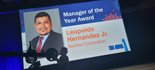 PowerPoint of Leopoldo Hernandez Jr. during Manager of the Year award ceremony. 