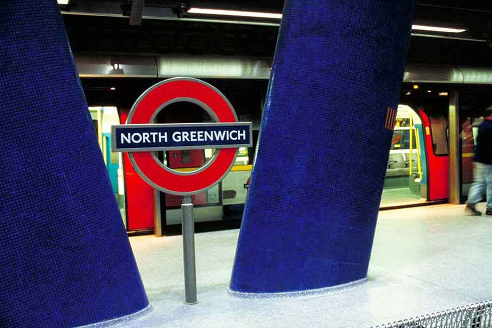 A view of North Greenwich, the closest underground station to the O2 Arena