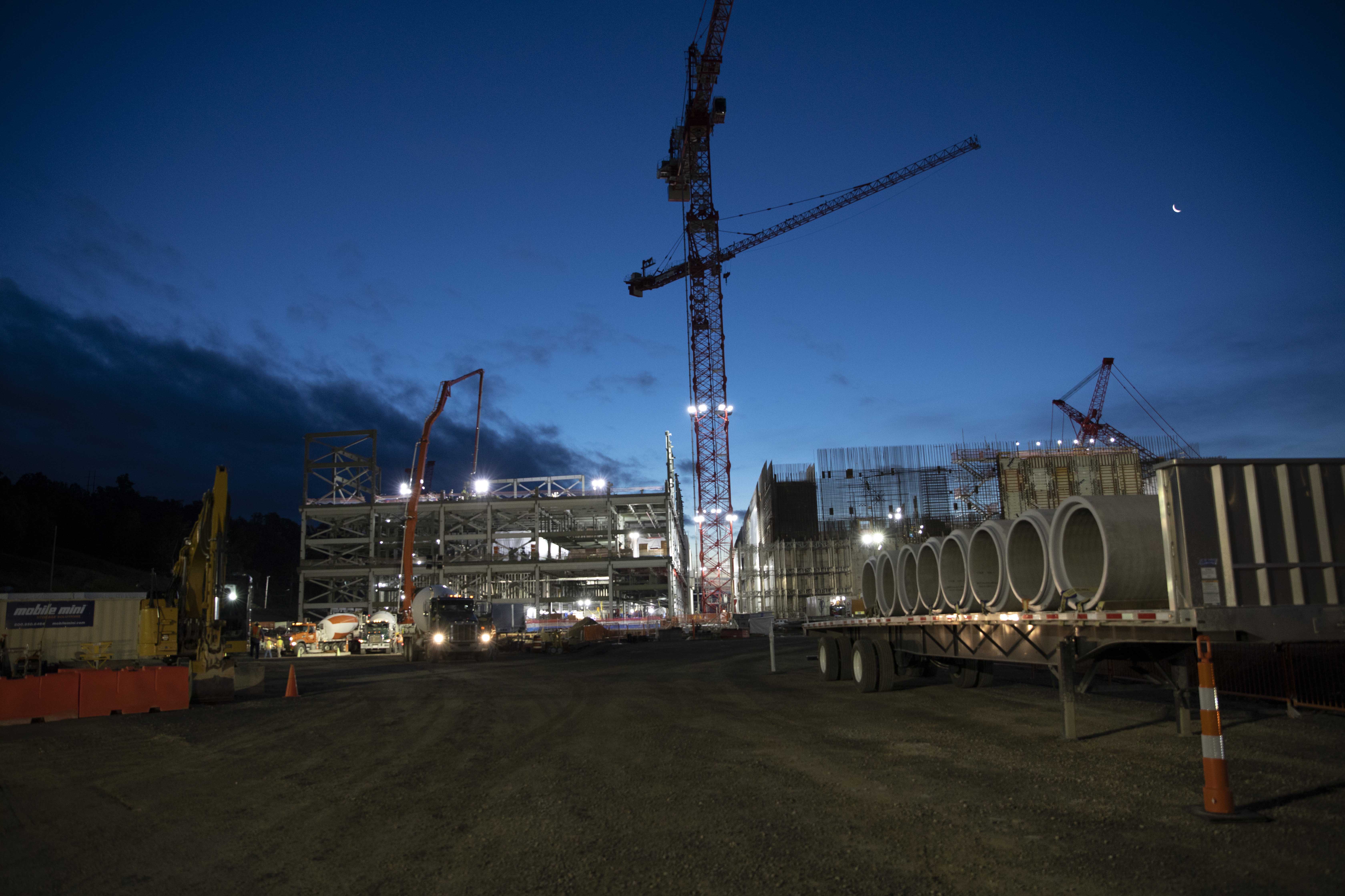 Night view of the Uranium Processing Facility Project Site