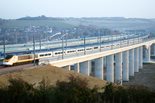 A Eurostar train crossing the River Medway 