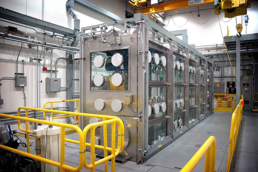 View of the Advanced Mixed Waste Treatment Project's Glovebox 