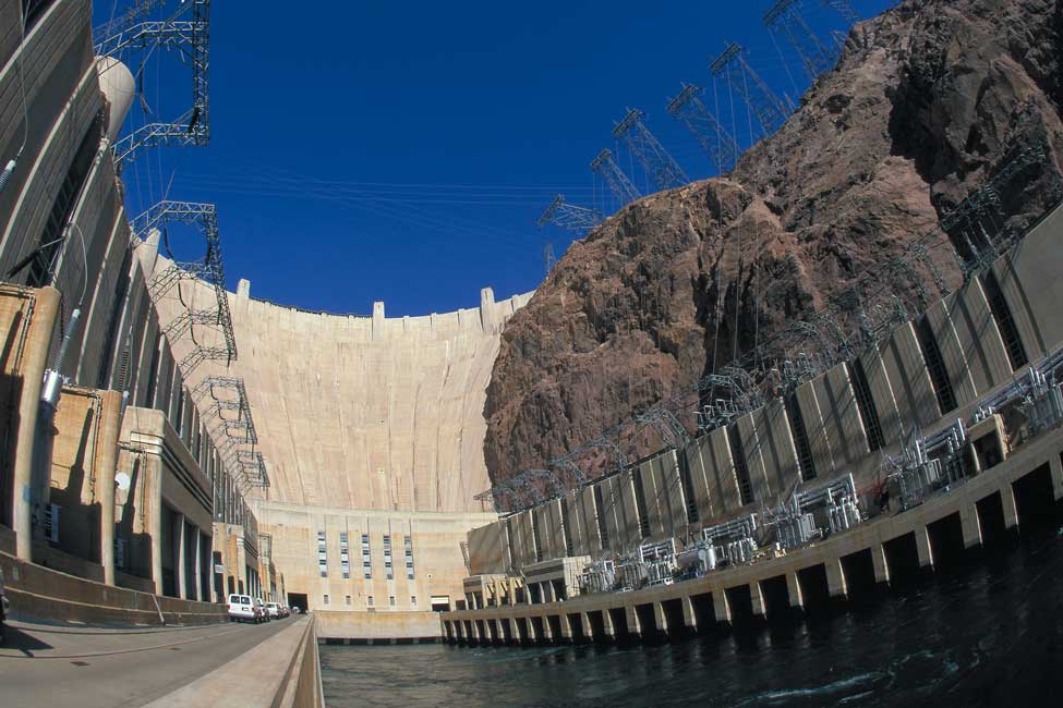 The dam’s turbines generate electricity for Arizona, Nevada, and Southern California.