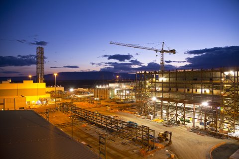 The Waste Treatment Plant at sunset.