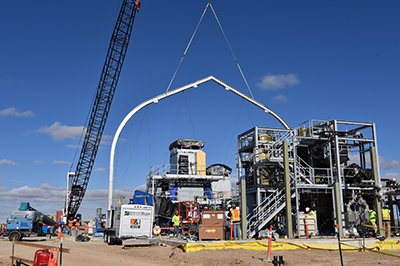 PCAPP crews work to begin the placement of the Sprung structures