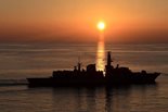 The HMS Montrose at sunset Image: © Crown copyright 2014