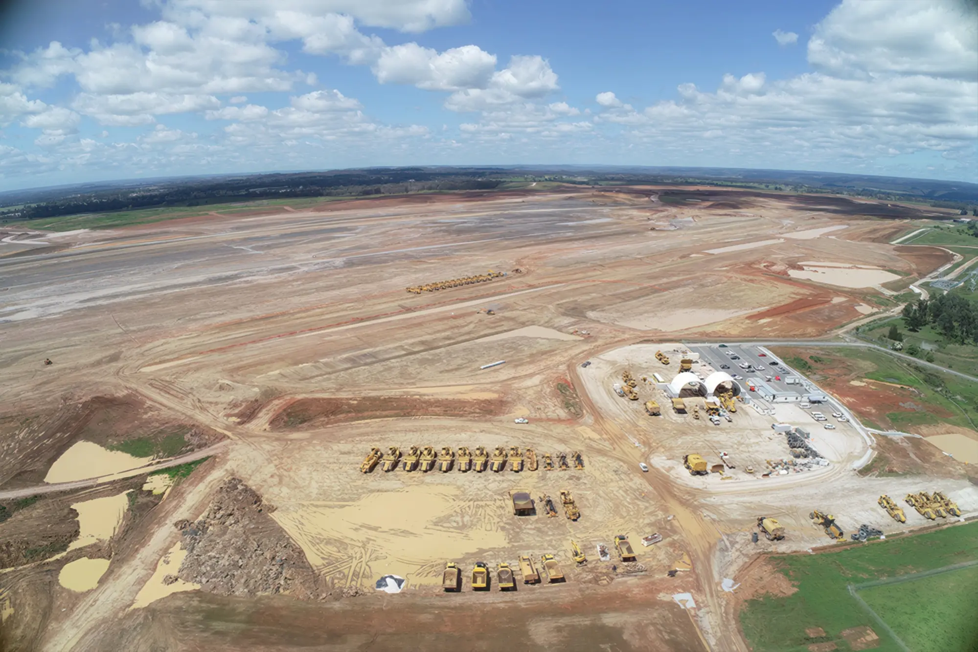 An aerial view of Western Sydney Airport construction