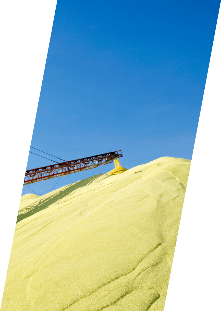 Sulphur refinery stockpile 