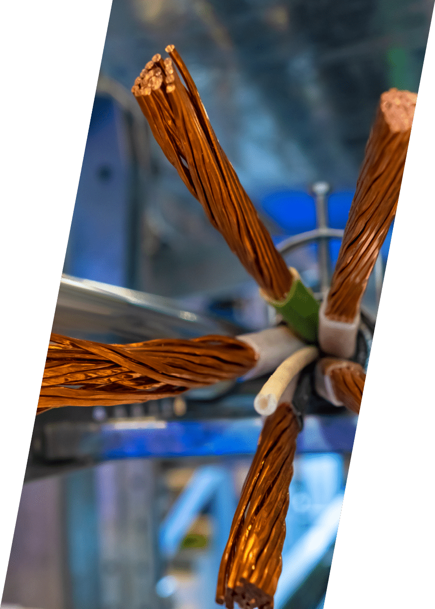 Wire cut  Copper cable  The inside of the electric wire  Power cable  Copper in electrical engineering  Industrial concept  Sale of products of Metalworking production  Metal processing