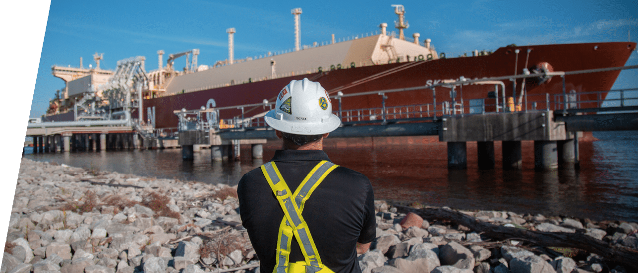 Nate Haase observing the jetty on site
