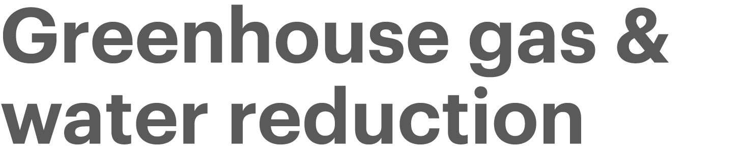 Greenhouse gas & water reduction