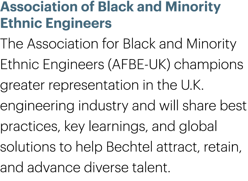 Association of Black and Minority Ethnic Engineers The Association for Black and Minority Ethnic Engineers (AFBE-UK) ...